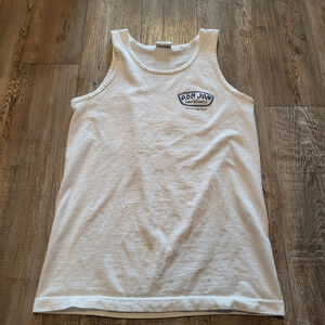 Ron Jon Surf Shop Panama City Beach Graphic Logo White Tank Top Shirt Mens Small